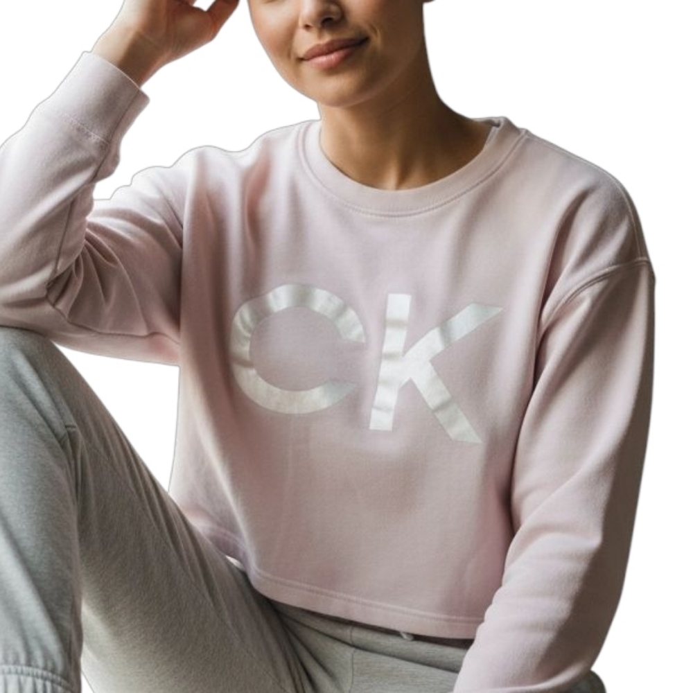 Calvin Klein Blush Pink Cropped Sweatshirt
